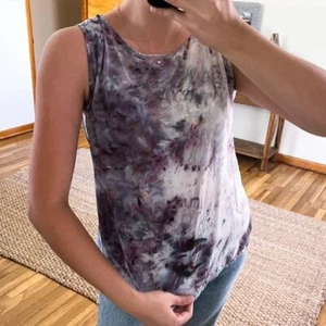 UPSTATE NYC 100% Silk Multicolor Tie Dye Open Back Sleeveless Tank Top M/L - Picture 1 of 7
