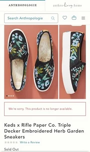 Keds Rifle Paper Company Slip-On Floral Shoe. Size 5.5. Sold at Anthropologie - Picture 1 of 5