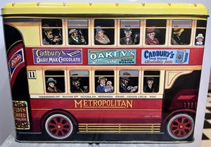 Double Decker Bus London Cadbury The Silver Crane England EMPTY Collectible Tin - Picture 1 of 12