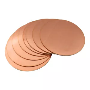 0.5-5mm Thick Solid Pure Copper Discs Blanks Round Plate Metal Sheet 10-200mm OD - Picture 1 of 5