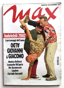 Rivista Max Gennaio 2003 Aldo Giovanni Giacomo Ligabue DiCaprio Monica Bellucci - Picture 1 of 2