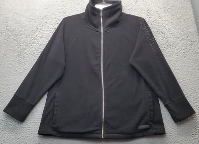 Chaqueta de rendimiento de golf Calvin Klein para mujer 1X negra polar puño raglán cuello falso Foto 1 de 4