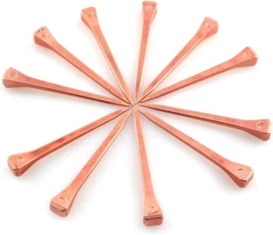 DZS Elec 25Pcs E5 Horseshoe Nail 2.1 Inch Copper Plating Steel Horse Shoe Nails - Picture 1 of 12