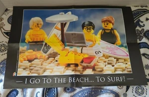 Póster LEGO 12x18 2016 SillyBrickPics playa surf - Imagen 1 de 2
