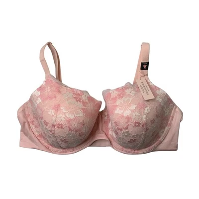 Victoria's Secret Body Bra Womens 42DD Pink Bellini Lightly Lined Lace Trim Demi - Image 1 of 4
