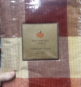 Well Dressed Home Tablecloth Oblong 60"X 102" Cotton Autumn Fall Seats 8-10 Fall - Picture 1 of 9