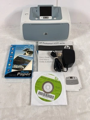 HP Photosmart A526 Digital Compact Photo Printer With Power Cord And Bonus Paper - Image 1 of 4