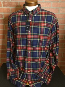 Cremieux Mens Flannel Shirt Plaid Button Front XL NWT Old Money Academia - Picture 1 of 7