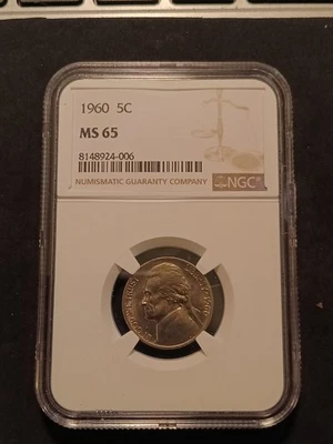 1960 Jefferson Nickel NGC Certified MS65 w/ super nice steps - Image 1 of 4