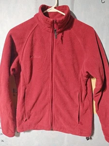 Columbia giacca pile donna rosso medio full zip finto collo outdoor escursionismo - Foto 1 di 10
