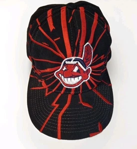 RARO cappello da baseball vintage Cleveland Indians Starter Collision Snapback MLB - Foto 1 di 9