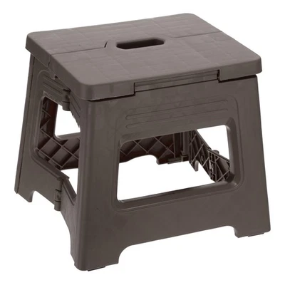 8" Folding Step Stool for Adults 88 lbs Capacity Brown - Image 1 of 4