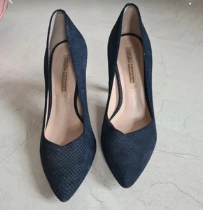 Buffalo London Damen Schuhe Pumps Gr. 39 dunkel blau Wildleder High Heels - Bild 1 von 5