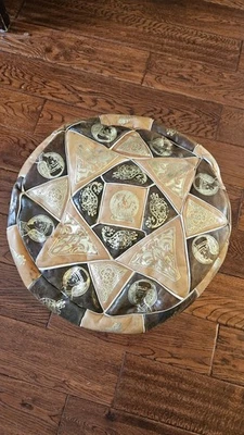 Vintage Moroccan Handmade Genuine Leather Ottoman Pouf ( Unfilled) - Image 1 of 4