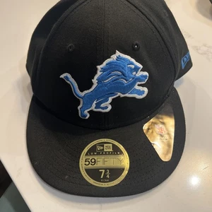 Detroit Lions Mütze schwarz 59FIFTY flach 7 3/4 nicht verstellbar - Bild 1 von 7