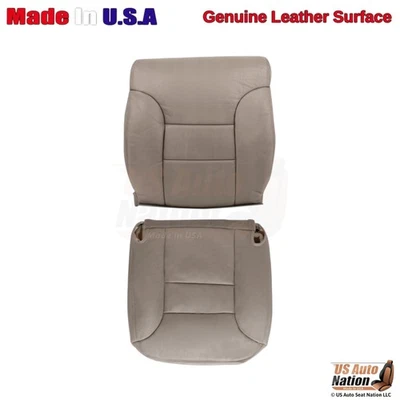 Fundas de asiento del lado del conductor de cuero genuino para Chevrolet Tahoe Suburban 1995-1999 color tostado Foto 1 de 4