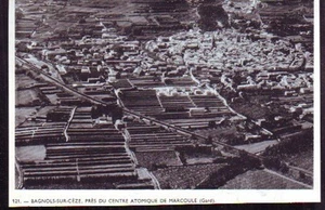 1958 -- BAGNOLS SUR CEZE VUE AERIENNE GARD S136 - Bild 1 von 1