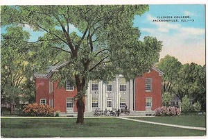 ILLINOIS COLLEGE Jacksonville Il University Building  POSTCARD 1945 University - Picture 1 of 2