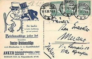 POSTKARTE / HÜLLEN - DEUTSCH - WERBUNG - ANKER MECHANISCHER UMSCHLAG - um 1926 - Bild 1 von 2