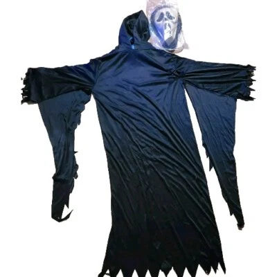 Disfraz Scream Ghost Face Máscara Bata Divertido Mundo Halloween Adulto Tamaño Horror ¡NUEVO! Foto 1 de 4