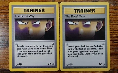 The Boss's Way 73/82 1st Edition Smudge & Grey Stamp Error Misprint Pokemon Card - Image 1 of 3