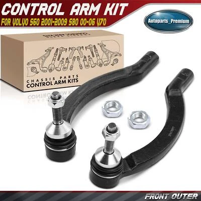 2Pcs Left & Right Outer Tie Rod End for Volvo S60 2001-2009 S80 00-06 V70 01-07 - Image 1 of 4