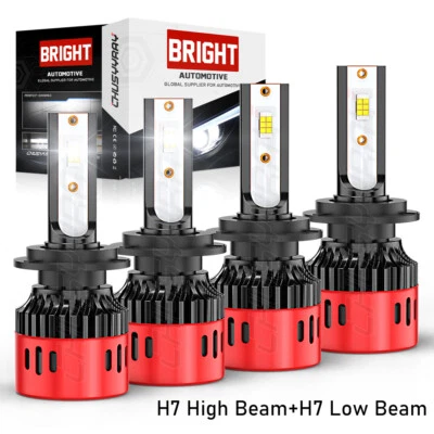 4X 6000K White H7+H7 LED Headlight Hi-Lo Beam For BMW 323i 328i 335i 340i xDrive - Image 1 of 4