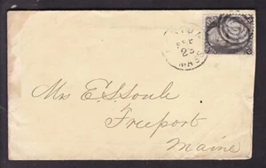SC. 73, JACKSON 2 CENT, MASS. TO MAINE "SC. CV. $85.00" CIRCA 1860's - Picture 1 of 2