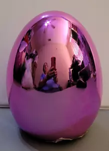 "Uovo di Pasqua vetro rosa 3"" x 4" - Foto 1 di 1