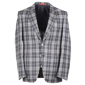 Isaia Trim-Fit Dark Green Check Super 140s Wool Sport Coat 40R (Eu 50) NWT - Picture 1 of 11