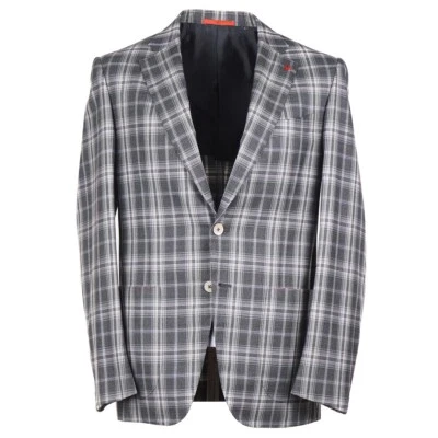 Isaia Trim-Fit Dark Green Check Super 140s Wool Sport Coat 40R (Eu 50) NWT - Image 1 of 4
