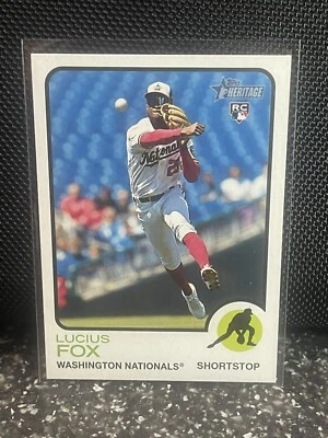 2022 Topps Heritage Lucius Fox #618 Washington Nationals Rookie Free Shipping - Image 1 of 2
