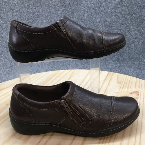 Mocassino piatto Clarks donna 6 5 M Cora Giny 26155777 marrone scuro in pelle