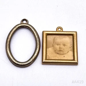2er Set Vintage Miniature Picture Frame Brass W.Germany - Picture 1 of 11