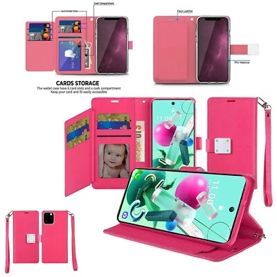 Estuche magnético billetera a presión ranuras para tarjetas para tarjetas para Moto G Pure/Power 2022/Play 2023 Foto 1 de 4