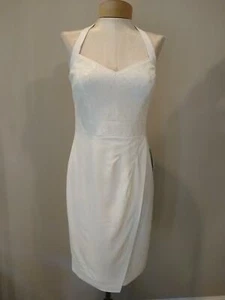 NWT $325 VINTAGE ETCETERA IVORY SATIN CREPE HALTER DRESS  sizes 0 2 4 6 8 10 12 - Picture 1 of 11