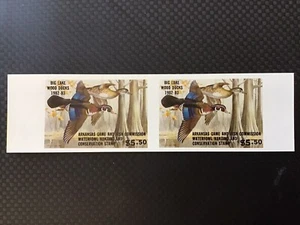 1982 Arkansas Imperf Duck Stamps, MNH Free Shipping. Lowest On eBay!! - Picture 1 of 2