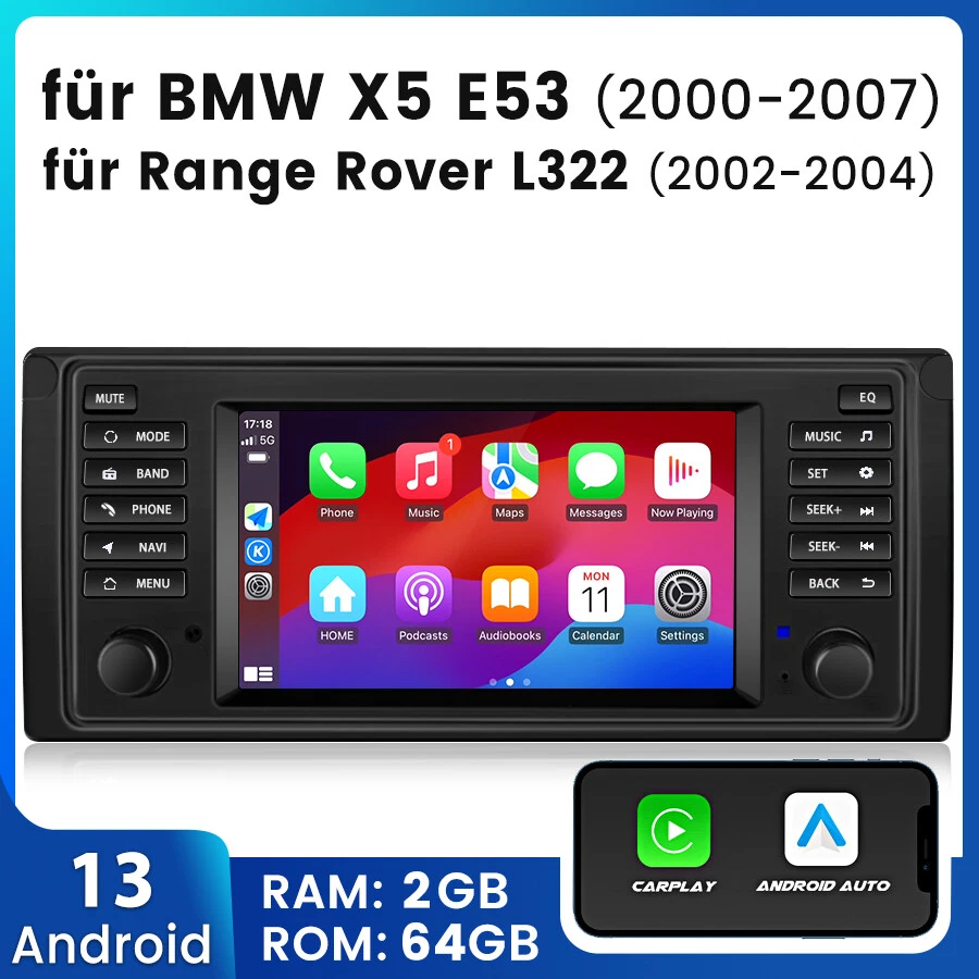 Für BMW E39 M5 JUNSUN E39A13 Android 14 Autoradio 7"GPS Navi CarPlay Radio Audio
