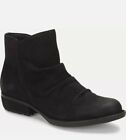 Born Women's Falco Side Zip Bootie Black Distressed Leather Ankle Boot Size 6