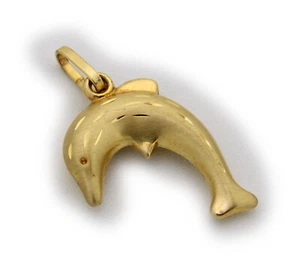 Colgante para niños delfín parcialmente mate. Plástico 3D 333 Oro Amarillo Calidad - Imagen 1 de 4