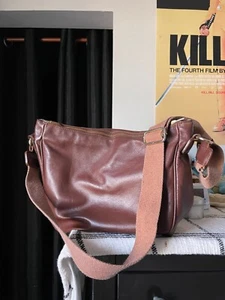 VTG Simons Leather Brown Crossbody Hobo Travel Work Bag Made in Italy Womens - Picture 1 of 8