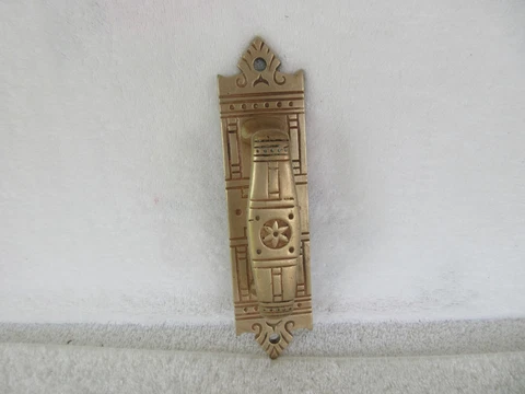 RARE DESIGN SOLID BRASS [ 7-3/4" ] DOOR HANDLE~~1 POUND!! Cover
