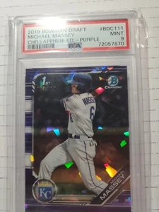 2019 Bowman Chrome Michael Massey Purple Sapphire 05/10 PSA 10 SSP - Picture 1 of 4
