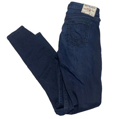 Pantalones de mezclilla True Religion World Tour para mujer 30x27,5 Halle tiro medio algodón súper ajustados Foto 1 de 4