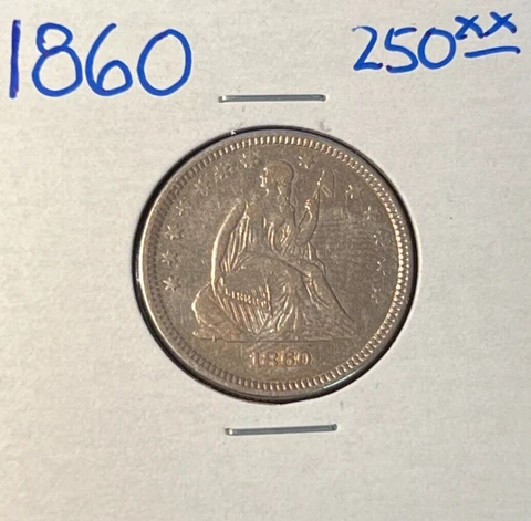 1860 SEATED LIBERTY QUARTER Cover