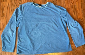 Lands End 18-20 XL Light Blue Fleece Top Boat Neck - Picture 1 of 9