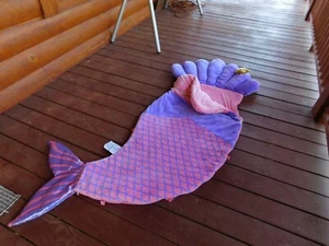 Hug Fun Kids Animals Slumber Plush Sleeping Bag MERMAID w/ Star Rare Blanket - Picture 1 of 5