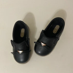 Mini Melissa Black Cat Slip On Sneakers Shoes Baby Girls Size 6 - Picture 1 of 10
