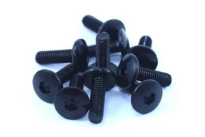 Black Aluminium m5 x 16mm Fairing Screen Bolts for Honda Yamaha Suzuki 12mm Head - Picture 1 of 2