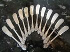 12 WALLACE SIR CHRISTOPHER STERLING SILVER SOLID FLAT BUTTER SPREADER KNIFE SET 